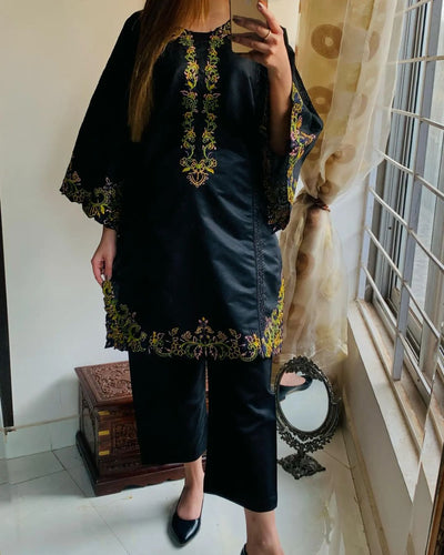 CUT WORK KHADI NET 2Pcs