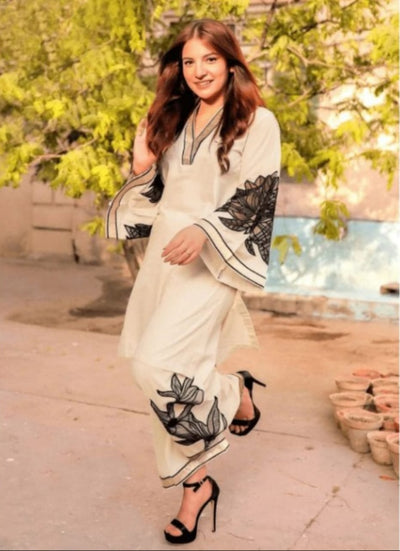 ALMOND PLAZO STITCHED TWO PIECE