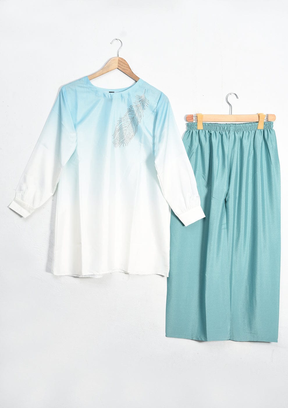 Grip printed 2 piece shirt &amp; trouser with fancy hand made work