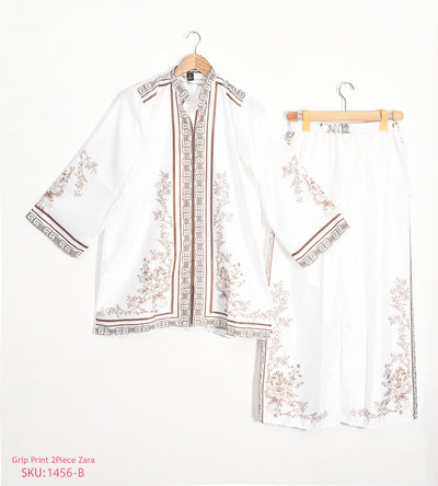 Stitched 2 piece printed shirt and printed trouser