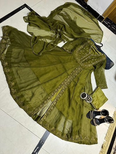 MIRROR EMBROIDERY CHIFFON MAXI