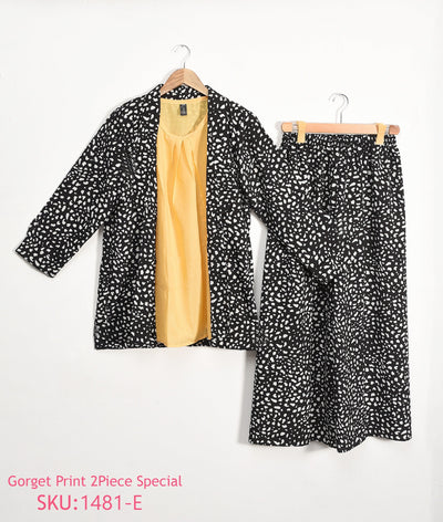 3 Piece Stitched Printed Gown and trouser with separate inner