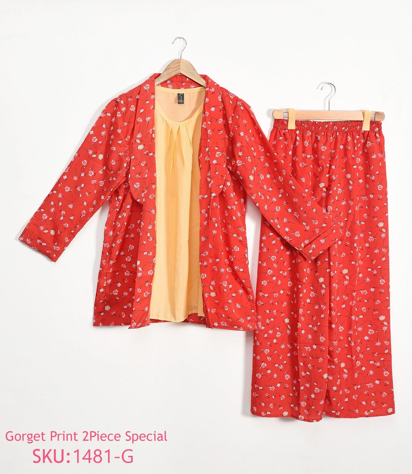 3 Piece Stitched Printed Gown and trouser with separate inner