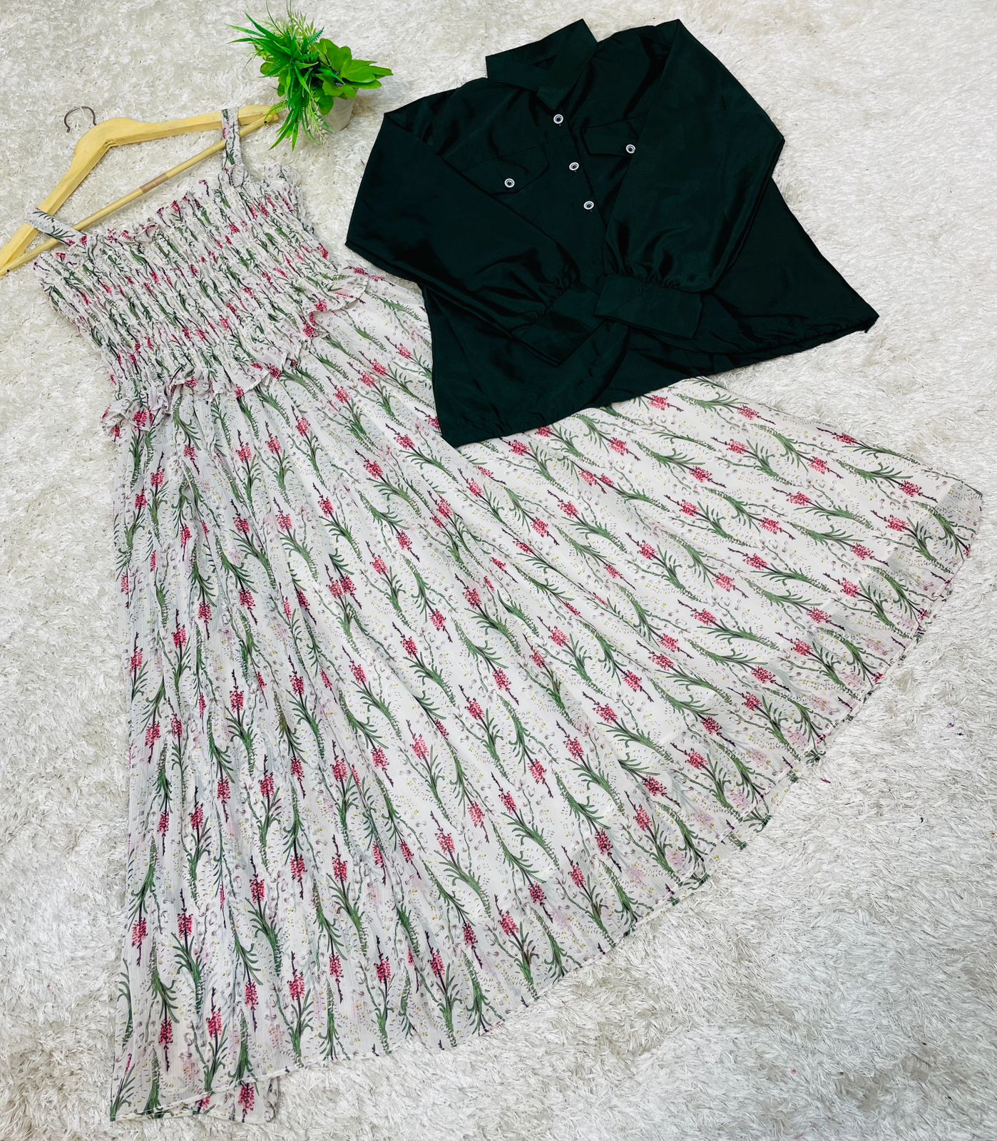 Western Top , Shifon Romper Maxi