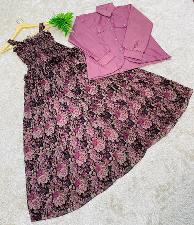 Western Top , Shifon Romper Maxi