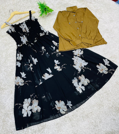 Western Top , Shifon Romper Maxi