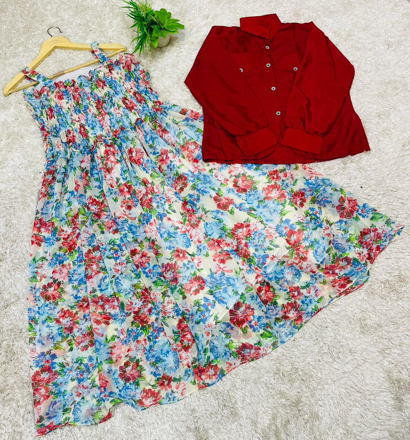 Western Top , Shifon Romper Maxi