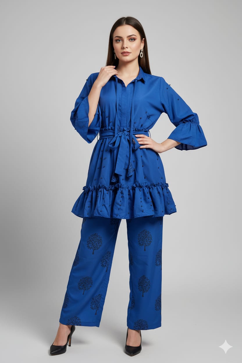 👗 Moti Charm — Western Top & Plazo 👗