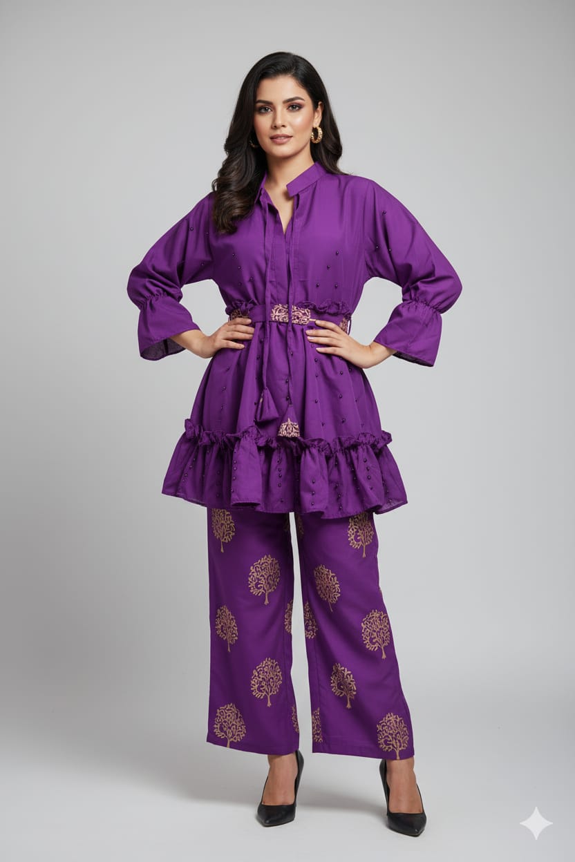 👗 Moti Charm — Western Top & Plazo 👗